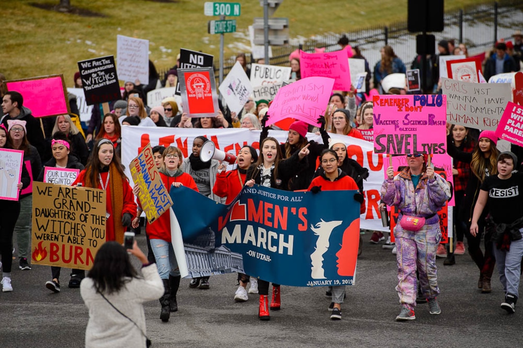 (Trent Nelson | The Salt Lake Tribune)The 2019 Women's March on Utah, sponsored by People for Unity, marches to the Utah Capitol in Salt Lake City on Saturday Jan. 19, 2019.