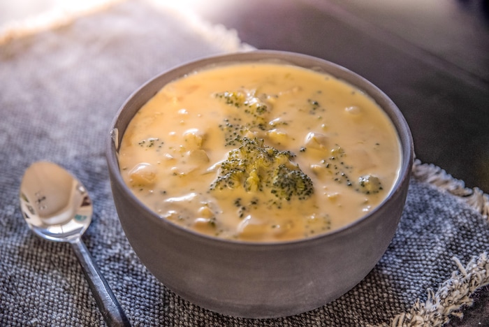 (Courtesy of Harmons Grocery) The cheddar broccoli soup from Harmons Grocery, available to go in 24 ounce containers in the deli.