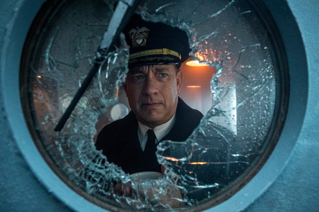 (Apple TV+ via AP) Tom Hanks wrote the script for and stars in "Greyhound," available on Apple TV+.