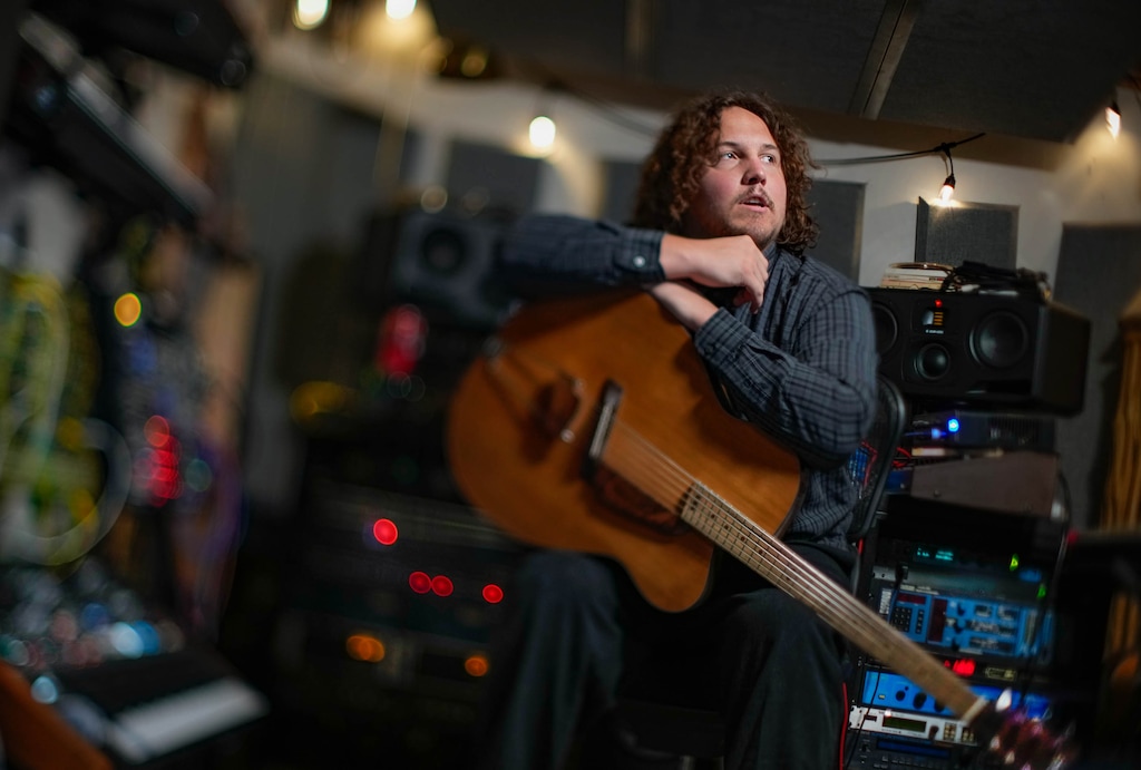 (Francisco Kjolseth | The Salt Lake Tribune) Ritt Momney, aka Jack Rutter, speaks about his music process at his studio ahead of the release of his third album, "Base,” on Thursday, Feb. 12, 2026.