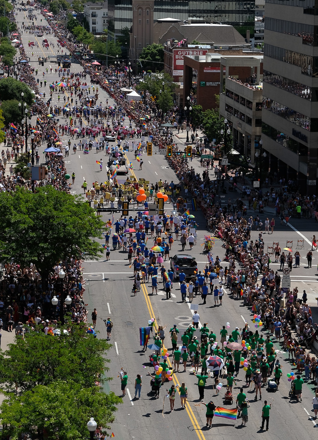 (Francisco Kjolseth  |  The Salt Lake Tribune)  Thousands participate in the Utah Pride Parade in Salt Lake City on Sunday June 2, 2019.