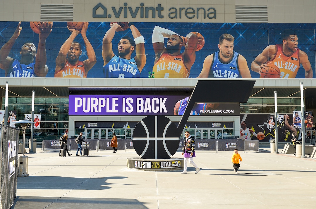 (Chris Samuels | The Salt Lake Tribune) Fans walk around Vivint Arena ahead of the All-Star Game in Salt Lake City, Friday, Feb. 17, 2023.