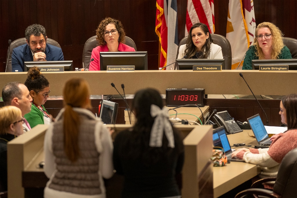 (Rick Egan | The Salt Lake Tribune) Members of the Salt Lake County Council listen to two child care workers during public comment in a council meeting on Tuesday, Nov. 4, 2025, in Salt Lake City. The council will reconsider funding four county-run child care facilities through May 2026 during a Monday special meeting.