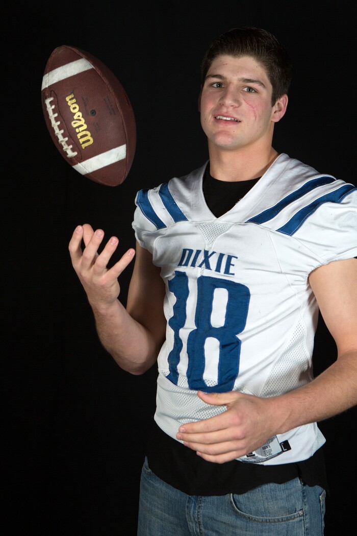 (Jud Burkett  |  for The Salt Lake Tribune) Dixie High School's Tyson Fisher poses for a portrait St. George, Saturday, Dec. 16, 2017.