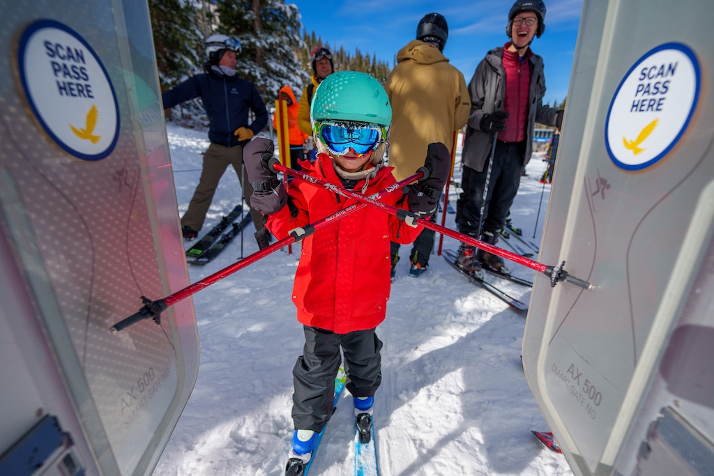 (Trent Nelson | The Salt Lake Tribune) Theodore Dean in line to snag first chair for the second year in a row on opening day at Solitude Mountain Resort on Friday, Nov. 10, 2023. Solitude announced Monday that it would have to delay its opener until Sunday, Nov. 16, 2025, due to unusually warm temperatures.