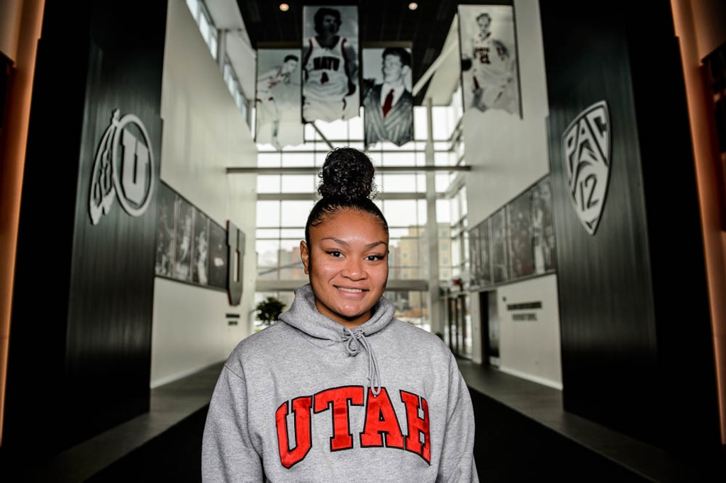 (Trent Nelson | The Salt Lake Tribune)  Sarah Porter is a graduate transfer who chose Utah for her final year of basketball, attracted by academic possibilities. Friday Dec. 7, 2018 in Salt Lake City.