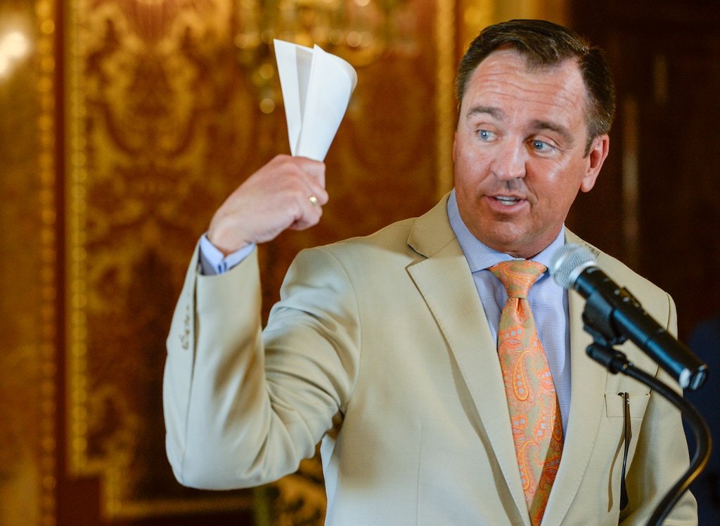 Leah Hogsten | The Salt Lake Tribune House Speaker Greg Hughes, R-Draper facilitators of the Utah Safe Schools Commission unveiled several recommendations the commission is considering to improve campus safety, Wednesday, June 20, 2018 during a press conference at the Utah Capitol.