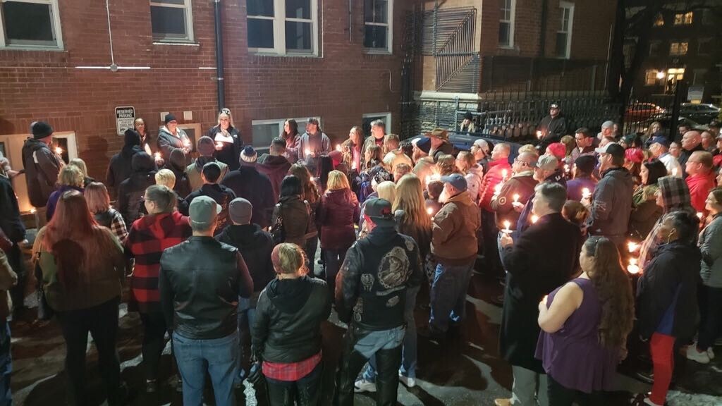 (Photo courtesy of Aaron Kimbell| FOX13) Friends and supported gather in Salt Lake City on Feb. 13, 2020 to remember Natalie Thurber, 34. Police believe Thurber was fatally shot by her boyfriend on Feb. 11, 2020.