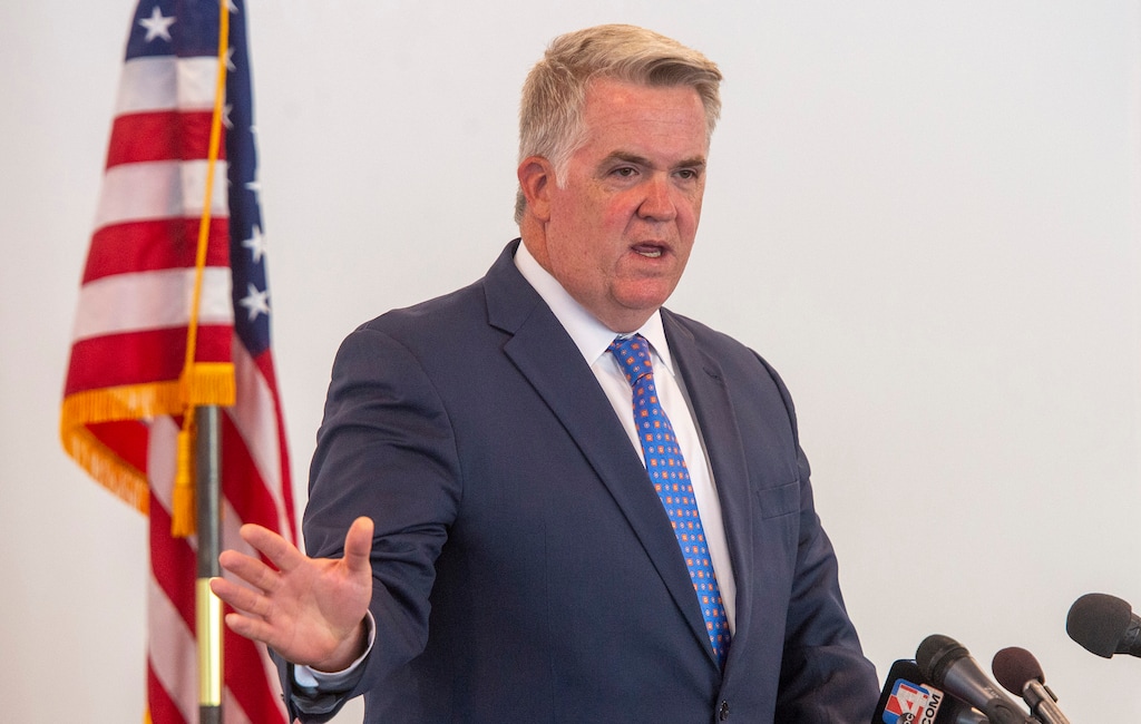 (Rick Egan  |  The Salt Lake Tribune)     US Attorney John Huber talks about "Operation Reboot"  a statewide Sex Offender operation involving the US Marshals Service and 11 separate statewide agencies, during a news conference on Tuesday, Aug. 18, 2020. Huber announced on Wednesday that he'll resign as U.S. Attorney for Utah at the request of President Joe Biden.