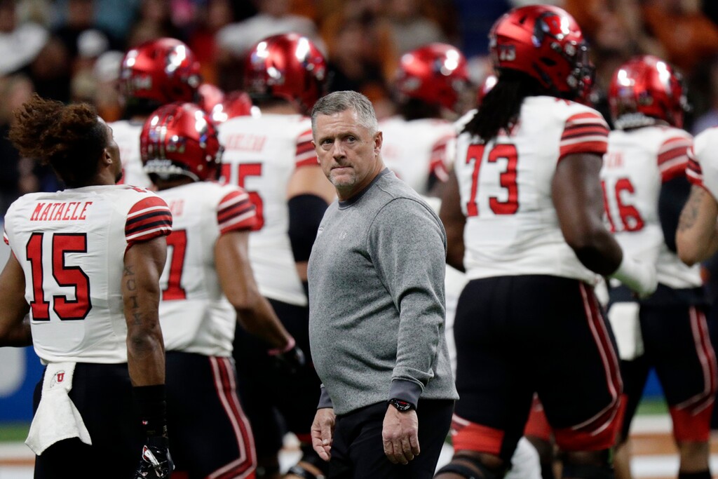 (AP Photo/Eric Gay, File) Coach Kyle Whittingham and the Utah football team, shown before last season's Alamo Bowl against Texas, had their game at UCLA pushed back from Friday to Saturday night.