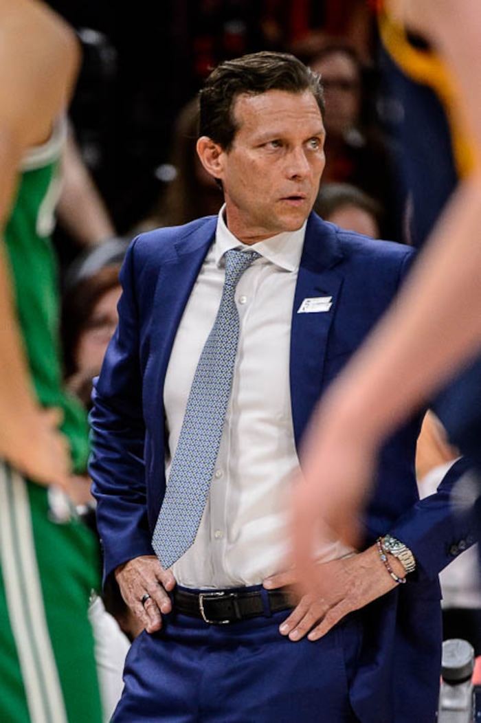 (Trent Nelson | The Salt Lake Tribune)  
Utah Jazz vs. Boston Celtics, NBA basketball in Salt Lake City, Wednesday March 28, 2018. Utah Jazz head coach Quin Snyder.