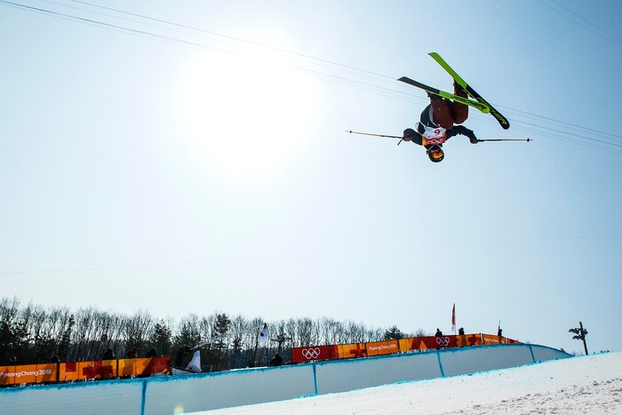 (Chris Detrick  |  The Salt Lake Tribune)  Annalisa Drew of the United States competes in the Ladies' Ski Halfpipe Final Run at Phoenix Park during the Pyeongchang 2018 Winter Olympics Tuesday, Feb. 20, 2018. 