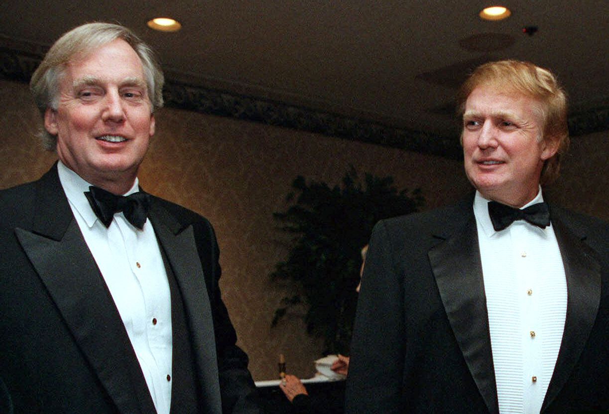 (Diane Bonadreff | AP file photo)  Robert Trump, left, joins then real estate developer and presidential hopeful Donald Trump at an event in New York on Nov. 3, 2020. President Donald Trump's younger brother Robert, a businessman known for an even keel that seemed almost incompatible with the family name, died Saturday night, Aug. 15, 2020, after being hospitalized in New York, the president said in a statement. He was 71. The president visited his brother at a New York City hospital Friday after White House officials said Robert Trump had become seriously ill.