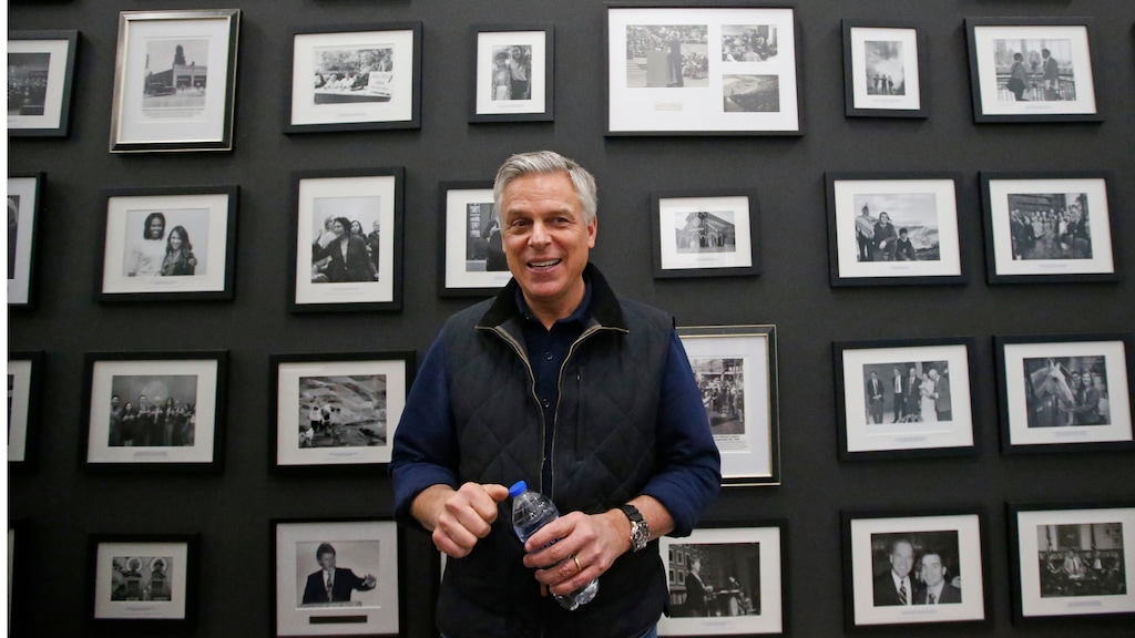 (Rick Bowmer | AP) Republican ex-Russia ambassador Jon Huntsman Jr. looks on after speaking at the Hinckley Institute of Politics Thursday, Dec. 5, 2019, in Salt Lake City. President Donald Trump’s former ambassador to Russia said Vladimir Putin is likely “joyful” about the renewed prominence of a debunked conspiracy theory that Ukraine was responsible for meddling in the 2016 election, which experts consider Russian disinformation.