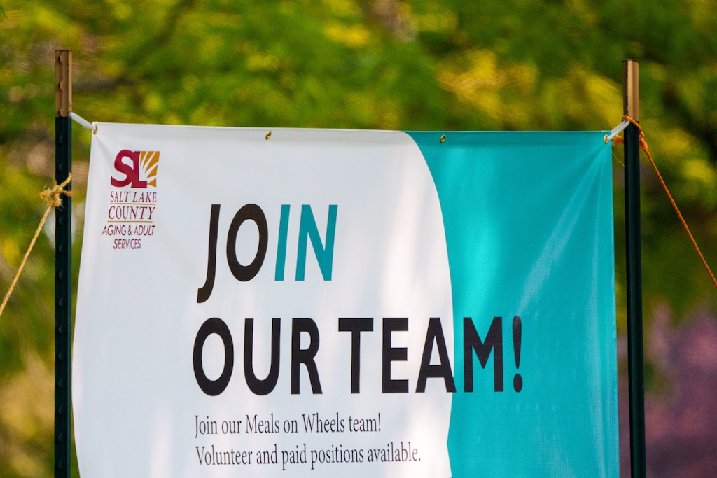(Trent Nelson  |  Tribune file photo) A help wanted sign in Salt Lake City on Monday, Aug. 16, 2021.  Utah's unemployment rate fell to 2.4% in September, second lowest in the country and on par with where it was just before the pandemic.