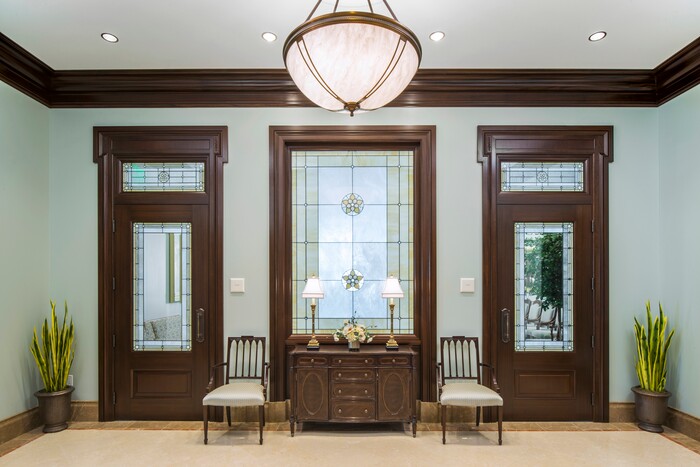 (Photo courtesy of The LDS Church)  Entrance into the chapel in the Cedar City, Utah, temple. Utah's 17th temple will be dedicated on Dec. 10, 2017.