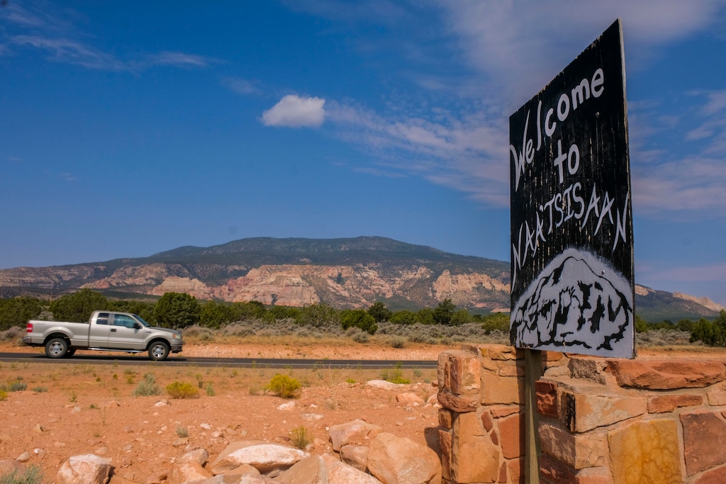 (Leah Hogsten | Tribune file photo) Nestled between its namesake mountain and Lake Powell, Navajo Mountain, shown in August 2020, is one of the most isolated communities in Utah. In newly proposed road would increase connections in the area.