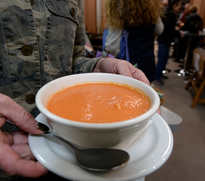 (Al Hartmann  |  The Salt Lake Tribune) A bowl of creamy tomato soup with cheese tortellini, a longstanding favorite at Uptown Fare in Park City.
