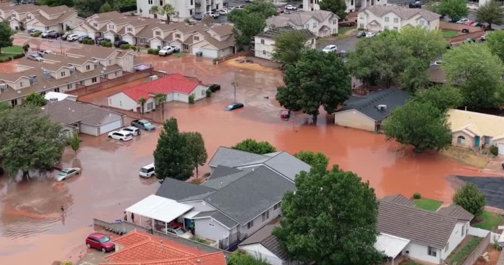 (Fox 13 News) Streets throughout Hurricane were left flooded Friday after a morning storm system passed through the city.