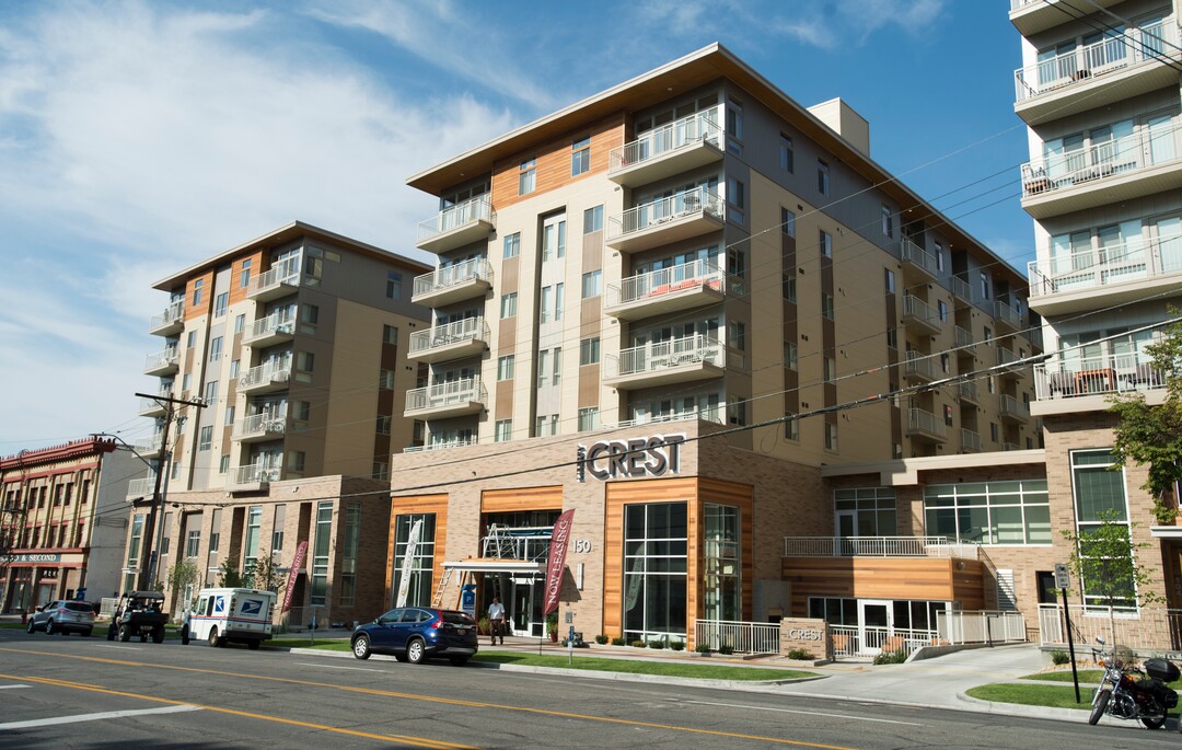 (Rick Egan  |  The Salt Lake Tribune)   The Liberty Crest apartments, 150 S. 200 East, Salt Lake City, Friday, September 8, 2017.