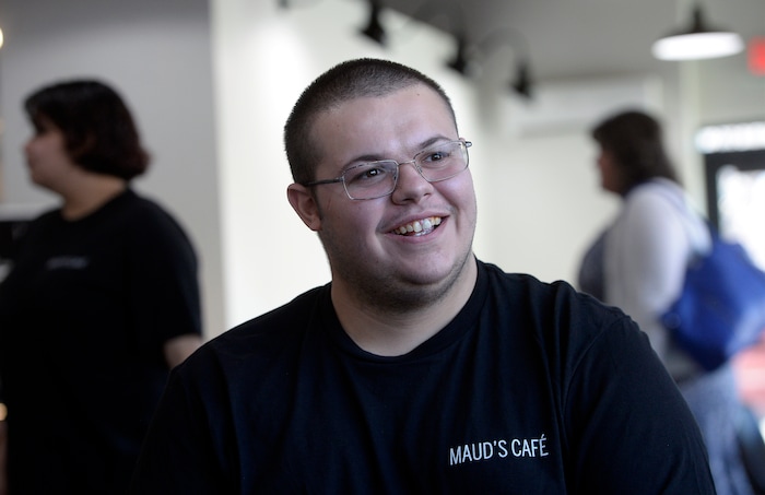 (Al Hartmann  |  The Salt Lake Tribune) 	
William Heinig, 21, works at Maud's Cafe at 422 W. 900 South, Salt Lake City. The cafe-coffee shop gives youth living at VOA's shelter a chance to gain work experience and a little money before taking on the world. Heinig wants to be a truck driver.