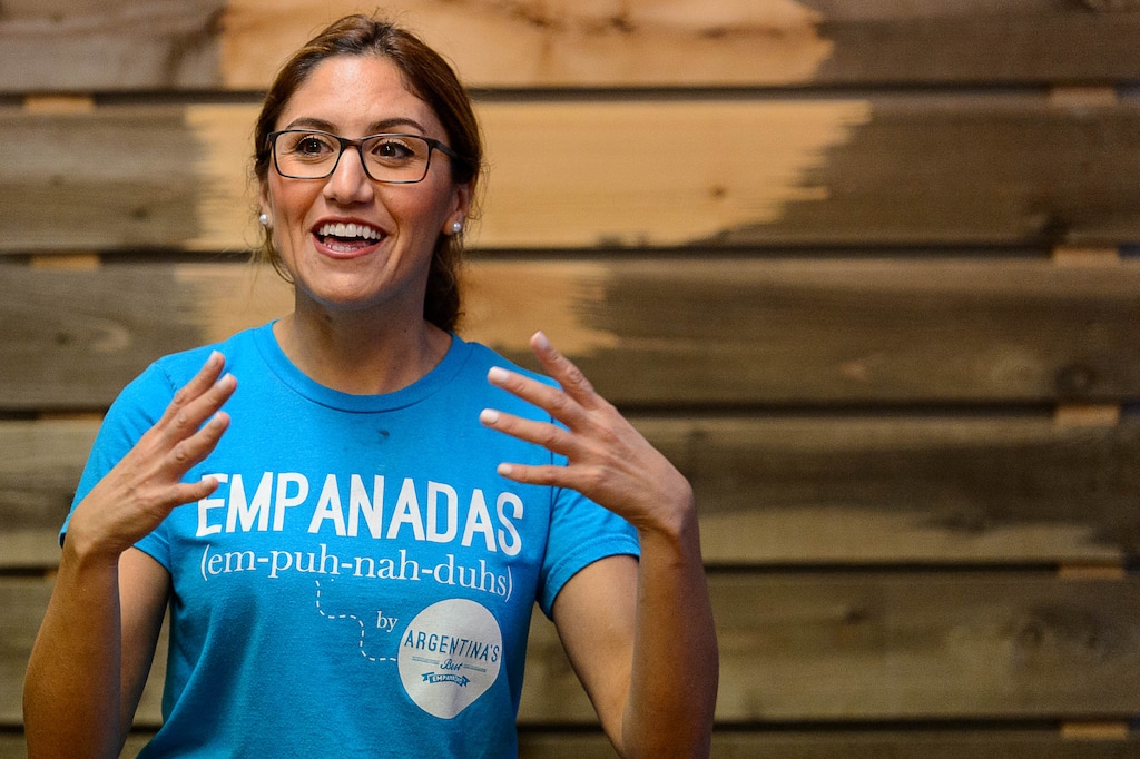 (Trent Nelson | The Salt Lake Tribune)  Ana Valdemoros, owner of Argentinas Best Empanadas, leads a class on making gnocchi at her Salt Lake City restaurant, Wednesday October 11, 2017.