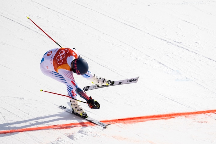(Chris Detrick  |  The Salt Lake Tribune) Park City's Ted Ligety crosses the finish line in the Men's Giant Slalom Run 2 during the Pyeongchang 2018 Winter Olympics Sunday, Feb. 18, 2018. Ligety finished in 15th place with a combined time of 2:21.25.