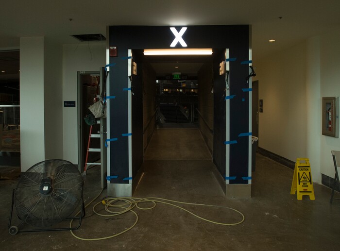 (Rick Egan  |  The Salt Lake Tribune)  New portal entrances to the Vivint Smart Home Arena, It should be finished in one more week. Friday, September 15, 2017.


