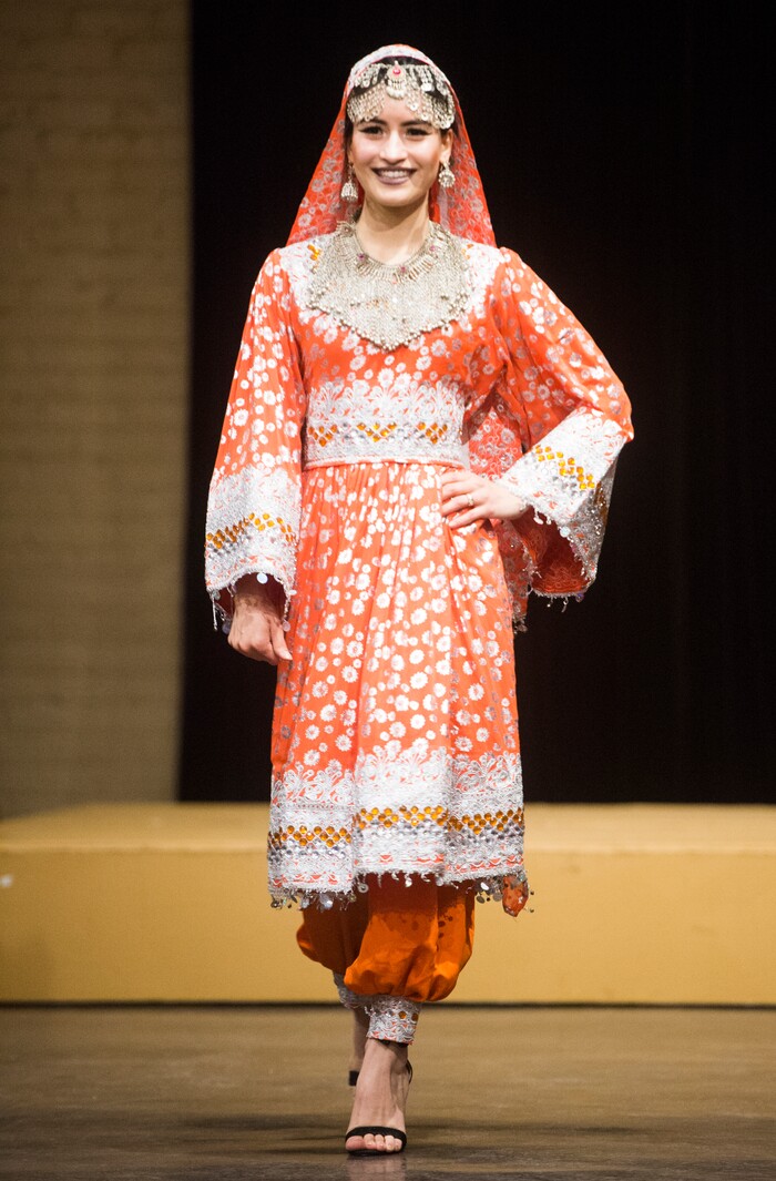 (Rick Egan  |  The Salt Lake Tribune)  Marzyie Barati, Afganistan, walks the runway, at the 8th Annual Women of the World Fashion Show. The fashion show fund is raiser for the non-profit that seeks to help refugees settle in a new culture. Wednesday, March 7, 2018.