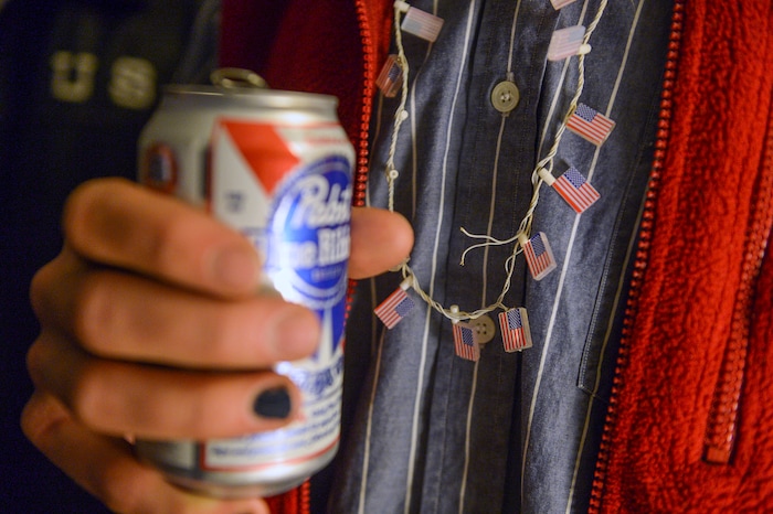 (Leah Hogsten | The Salt Lake Tribune) Westminster students and friends of first-time Olympian Darian Stevens gathered for a watch party in Sugar House to cheer on Stevens as she competes in her first qualifying ski slopestyle competition run Friday, Feb. 16, 2018 during the 2018 Pyeongchang Winter Olympics. Stevens is a graduate of the Park City Winter Sports School and a business major at Westminster.