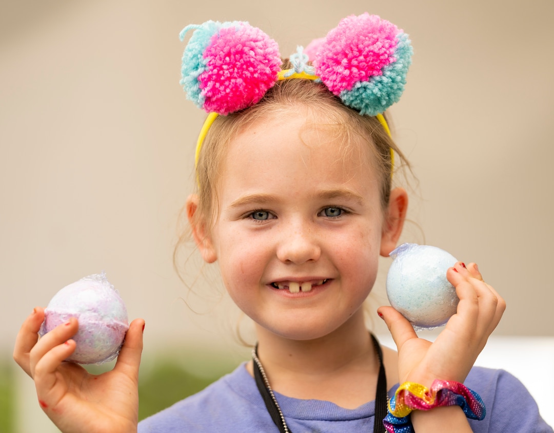 (Rick Egan | The Salt Lake Tribune) Ella Yund, 8, sells Bath bomb's she made, at the 14th annual Craft Lake City DIY FEST, at the Fair Park, Aug. 13, 2022. 