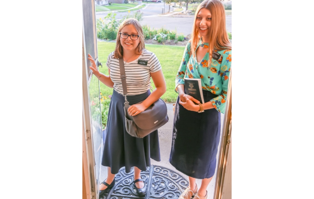 (The Church of Jesus Christ of Latter-day Saints) Missionaries contact people in many ways, including knocking on doors.