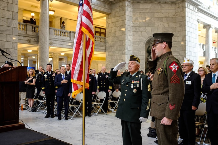 (Trent Nelson | The Salt Lake Tribune)  
Commemoration of WW1 Armistice 100th Anniversary, in Salt Lake City on Thursday Nov. 8, 2018.