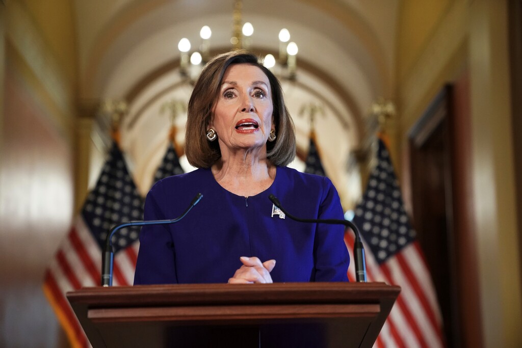(Andrew Harnik | AP Photo) House Speaker Nancy Pelosi of Calif., reads a statement announcing a formal impeachment inquiry into President Donald Trump, on Capitol Hill in Washington, Tuesday, Sept. 24, 2019.