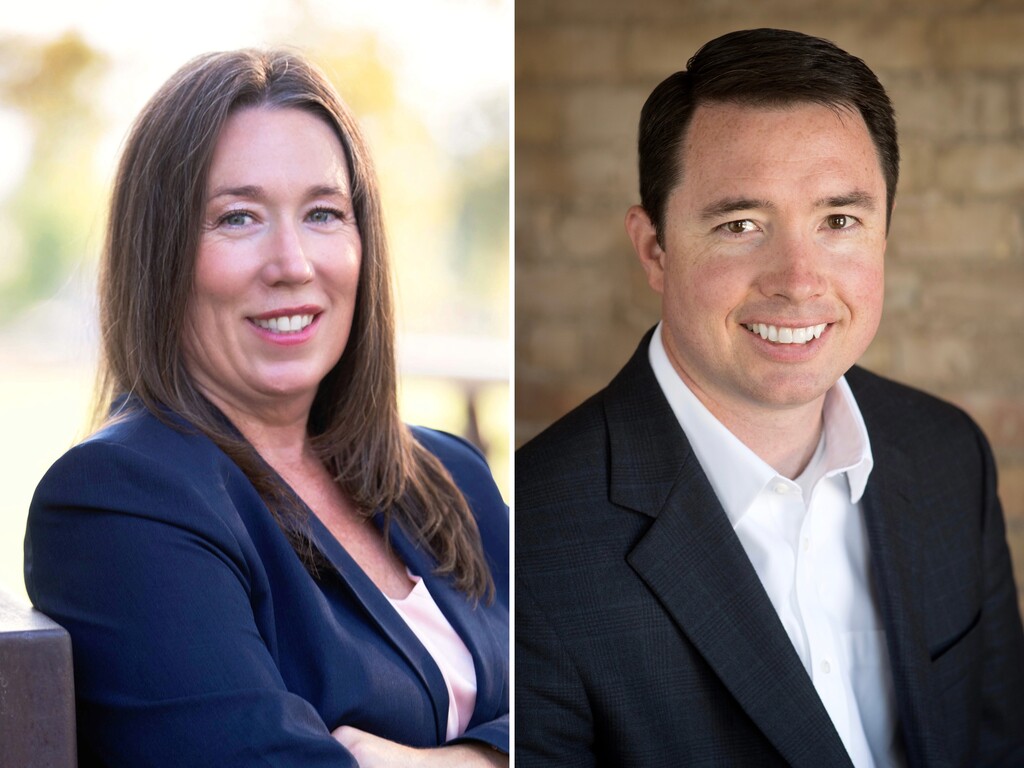 (Campaign photos) Iva McCaleb Williams, left, and Clinton Okerlund, candidates for the 2026 House District 42 election.