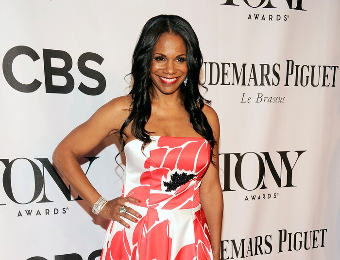 FILE - In this June 8, 2014 file photo, actress Audra McDonald arrives at the 68th annual Tony Awards in New York. McDonald on Tuesday, May 10, 2016, announced she is expecting and will take maternity leave from Shuffle Along beginning on July 24. She will return to the Tony Award-nominated musical this winter. (Photo by Charles Sykes/Invision/AP, File)