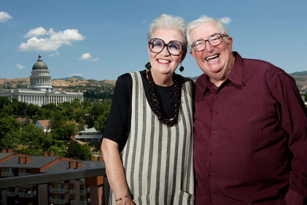 Chris Detrick | The Salt Lake Tribune Former Utah Jazz Coach Frank Layden and his wife Barbara pose for a portrait Wednesday July 27, 2011. 