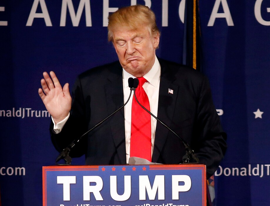 (Mic Smith | The Associated Press) In this Dec. 7, 2015, file photo, Republican presidential candidate, businessman Donald Trump, speaks during a rally coinciding with Pearl Harbor Day at Patriots Point aboard the aircraft carrier USS Yorktown in Mt. Pleasant, S.C. Israel's Prime Minister Benjamin Netanyahu on Wednesday, Dec. 9, 2015, rejected Trump's recent statements about Muslims, saying Israel "respects all religions" as he faced calls to call off an upcoming visit by the Republican front-runner.