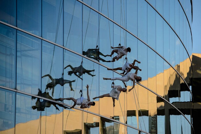 (Trent Nelson | The Salt Lake Tribune)Bandaloop performs at the Utah Arts Festival in Salt Lake City, Thursday June 21, 2018.