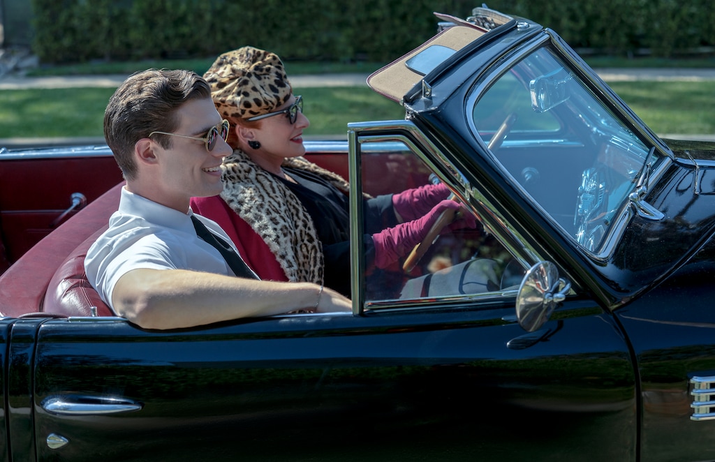 (Saeed Adyani | Netflix via AP)  David Corenswet, left, and Patti LuPone in a scene from "Hollywood," premiering May 1 on Netflix.