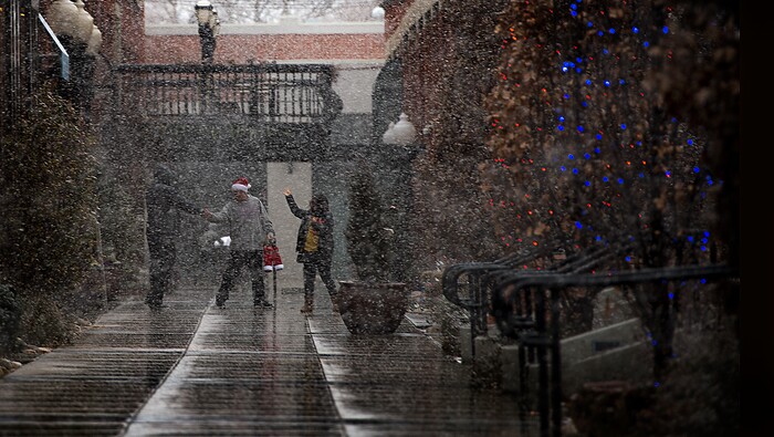 (Leah Hogsten | The Salt Lake Tribune) A late afternoon snowfall in Salt Lake City, Wednesday, December 20, 2017 promises to clear the air and make skiers happy.