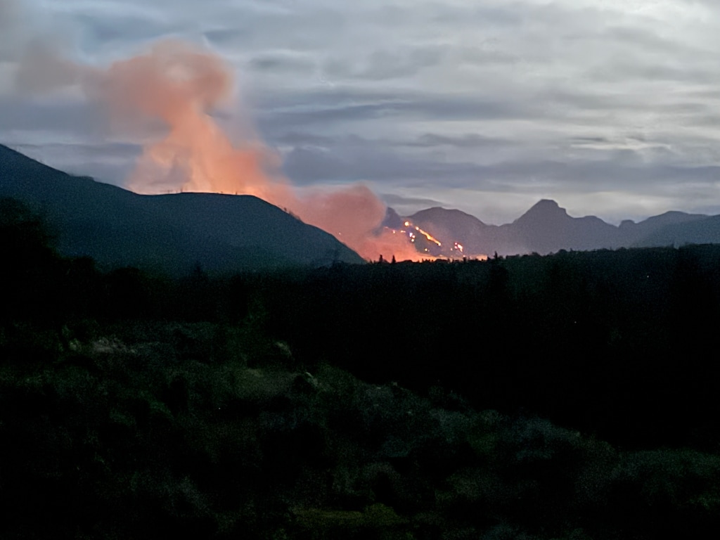 (Utah Fire Info via X) The Beulah Fire burns near Mirror Lake Highway in the Uinta Mountains in Summit County, Thursday, Aug. 7, 2025.