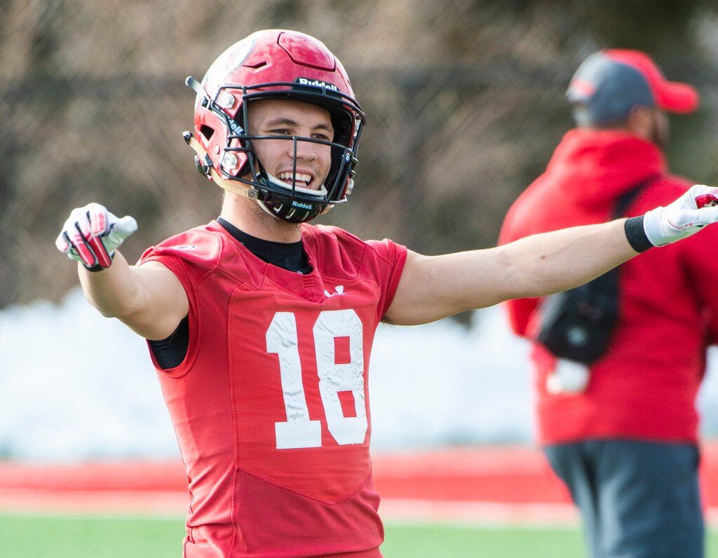 (Rick Egan | The Salt Lake Tribune) Utah wide receiver Britain Covey works out during spring practice, Tuesday, March 3, 2020.