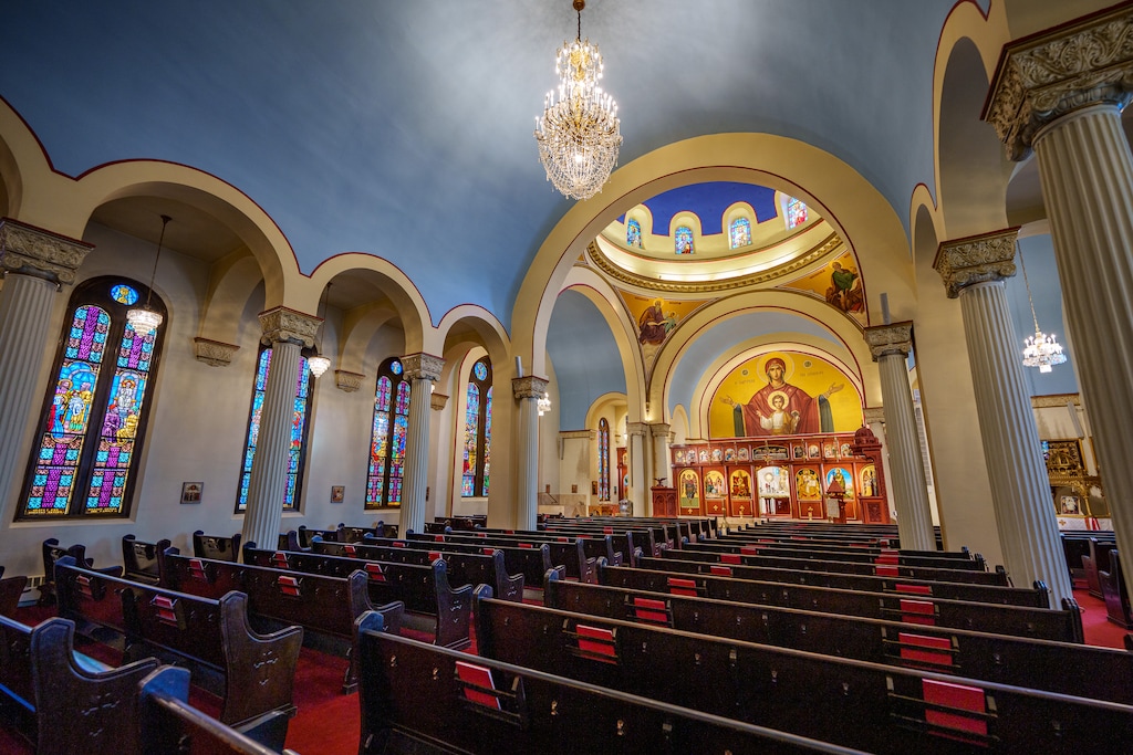 (Trent Nelson  |  The Salt Lake Tribune) Holy Trinity Greek Orthodox Cathedral in Salt Lake City on Tuesday, Oct. 8, 2024. It is celebrating its centennial.
