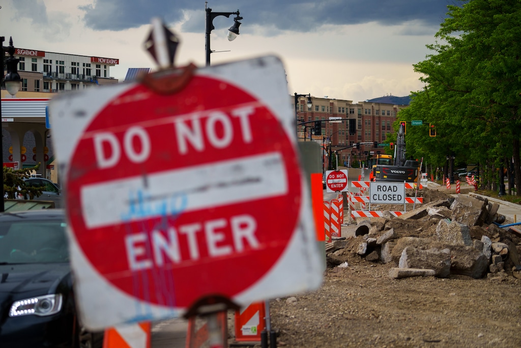 (Trent Nelson  |  The Salt Lake Tribune) Road construction on Highland Drive in Salt Lake City on Thursday, June 1, 2023. Construction on Highland Drive and 1100 East in Sugar House is expected to be completed by Thanksgiving 2024, city officials said on Oct. 22, 2024. Construction on 2100 South, between 700 East and 900 East, has another year to go.