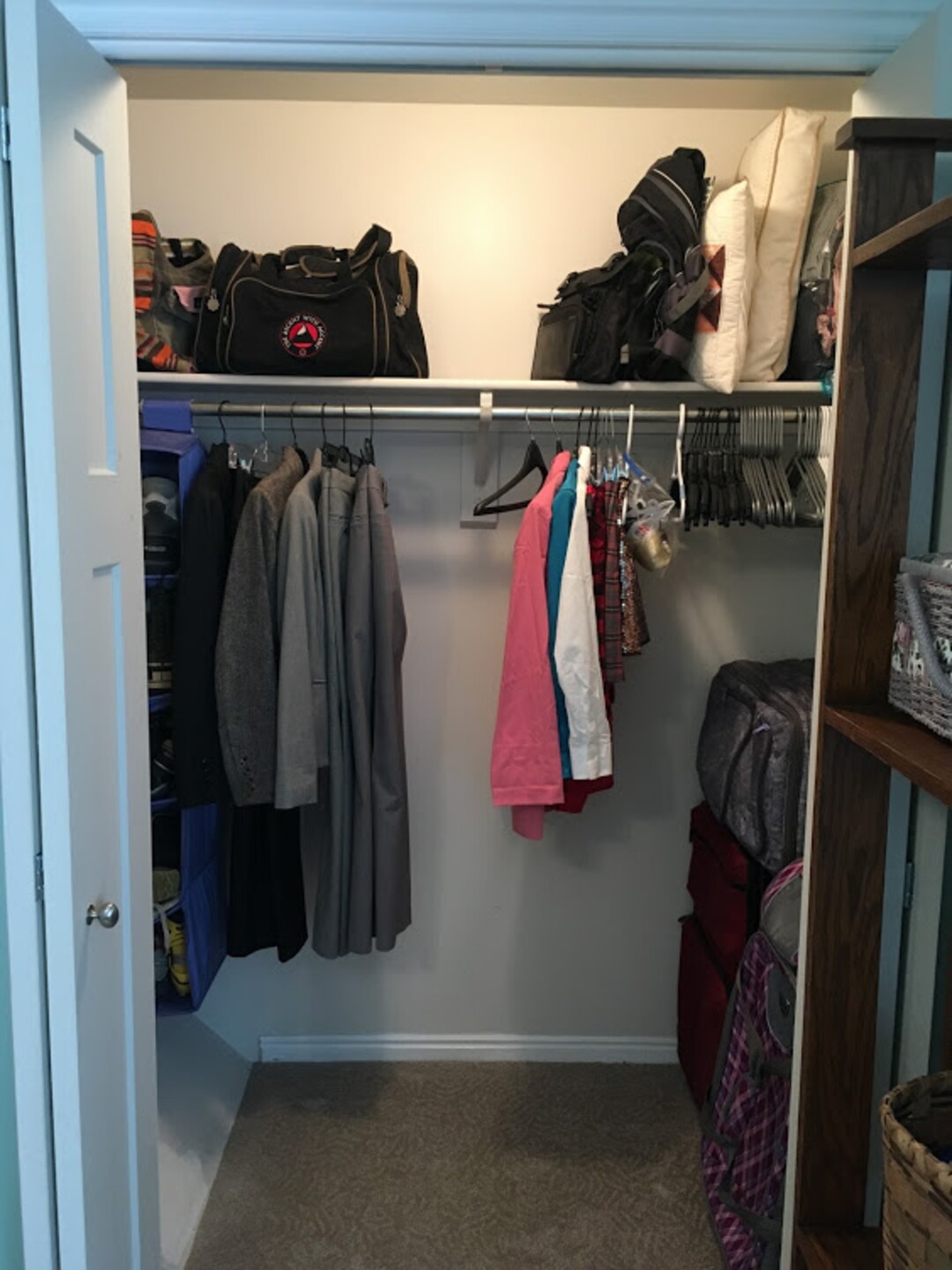 (Photo courtesy of Blair Tomten) The closet in Blair Tomten’s guest bedroom after she tidied it using Marie Kondo’s organizing method.