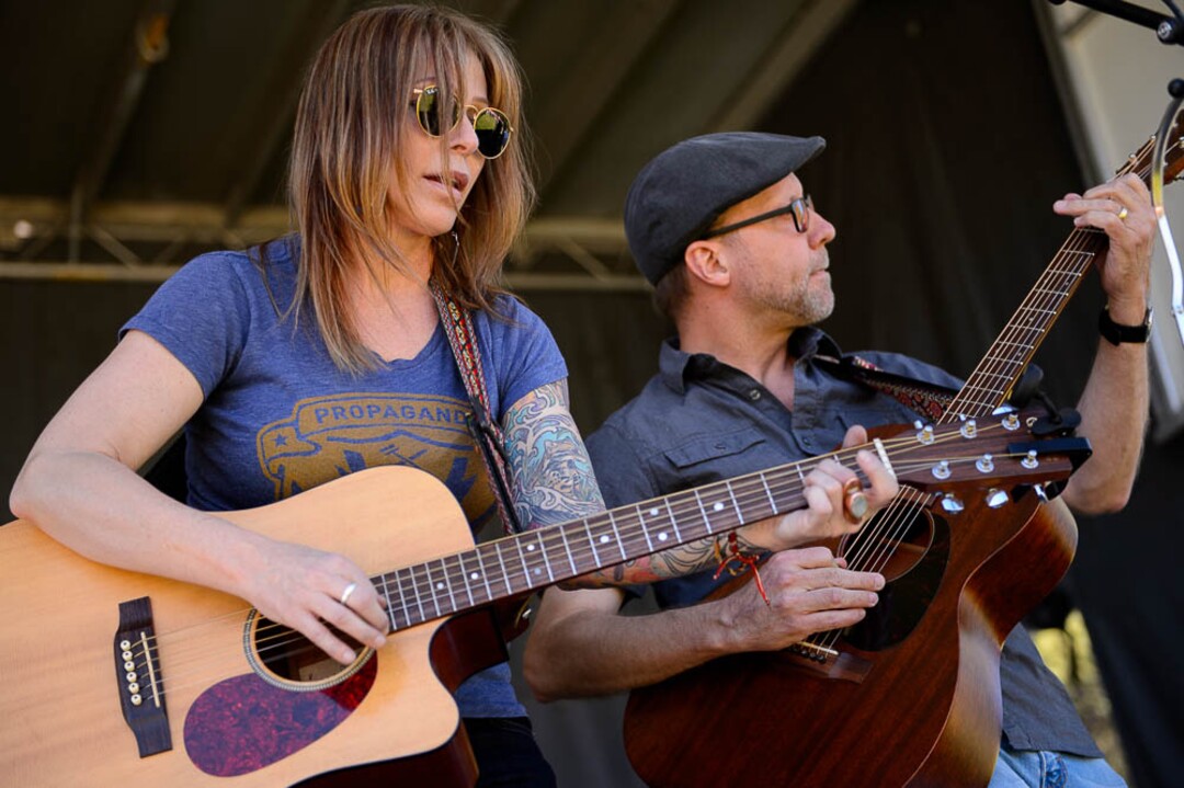 (Trent Nelson | The Salt Lake Tribune)Kelly Bellerose and JT Draper perform at the fourth annual Food Truck Face-Off in Salt Lake City's Liberty Park, Saturday June 30, 2018.