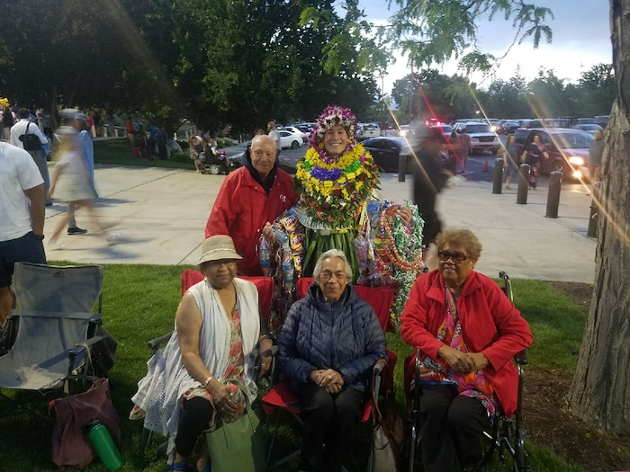 (Courtesy of Simione Malohifo’ou) Finehafo’ou Malohifo’ou graduated from Westlake High School in Utah County last month. He was not allowed to wear leis during the ceremony, and school staff asked him to remove the traditional Tongan ta’ovala cloth he wore under his gown. Pacific Islander students, when allowed, typically wear one or two fresh leis during their graduation to honor their heritage. Relatives then pile more on after the ceremony.
