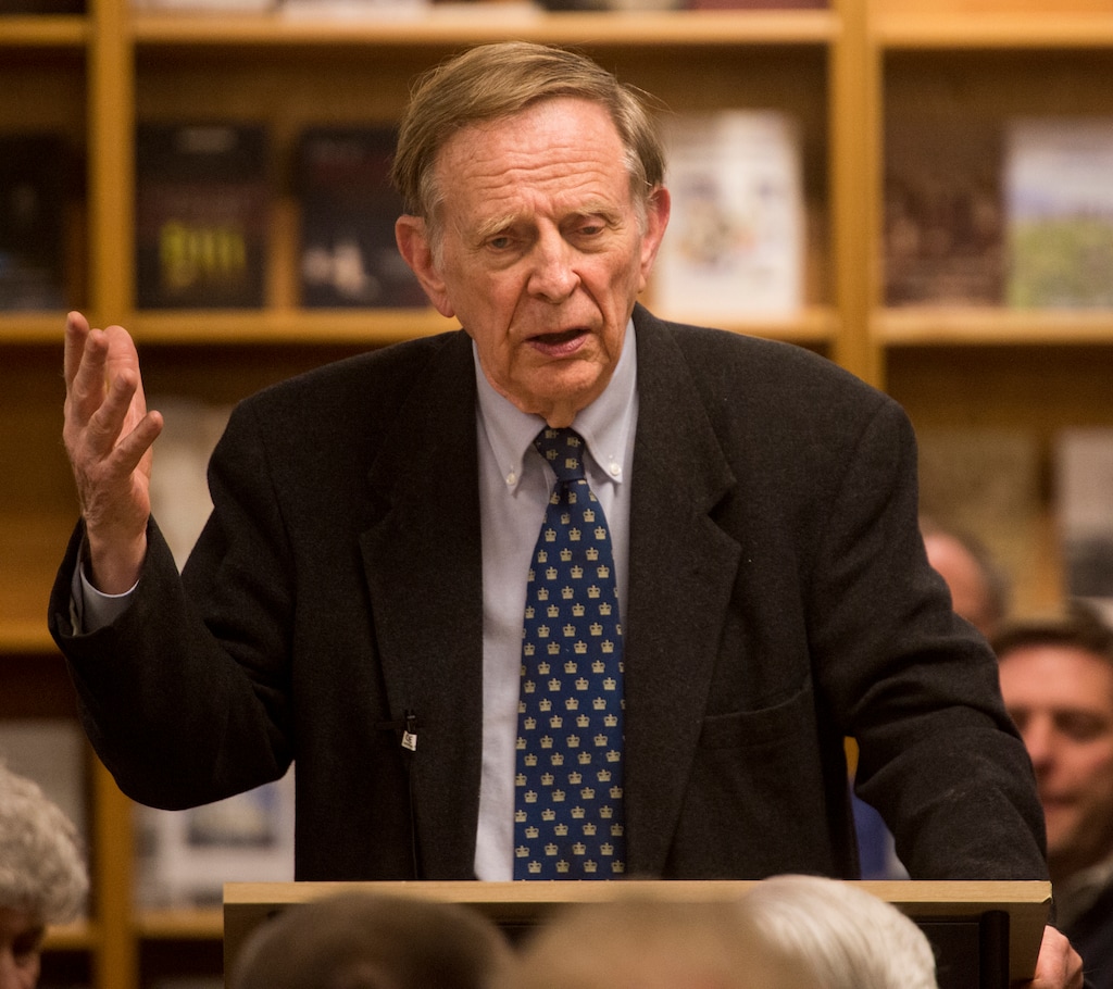 (Rick Egan  |  Tribune file photo)   Mormon historian Richard Bushman speaks at Benchmark Books in South Salt Lake in 2018.