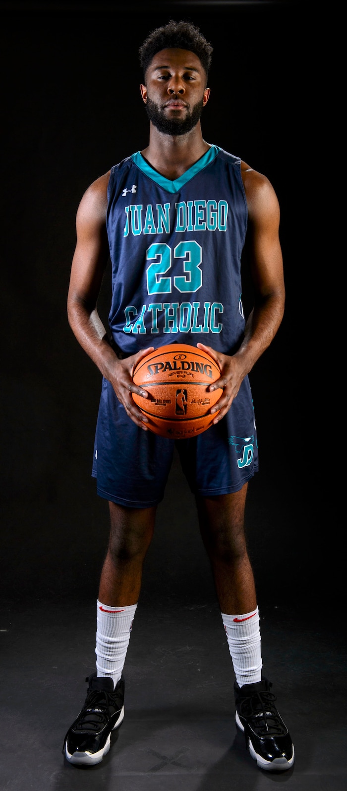(Steve Griffin  |  The Salt Lake Tribune)  Prep basketball Jason Ricketts, Juan Diego, in the Salt Lake Tribune studio in Salt Lake City Tuesday April 10, 2018.